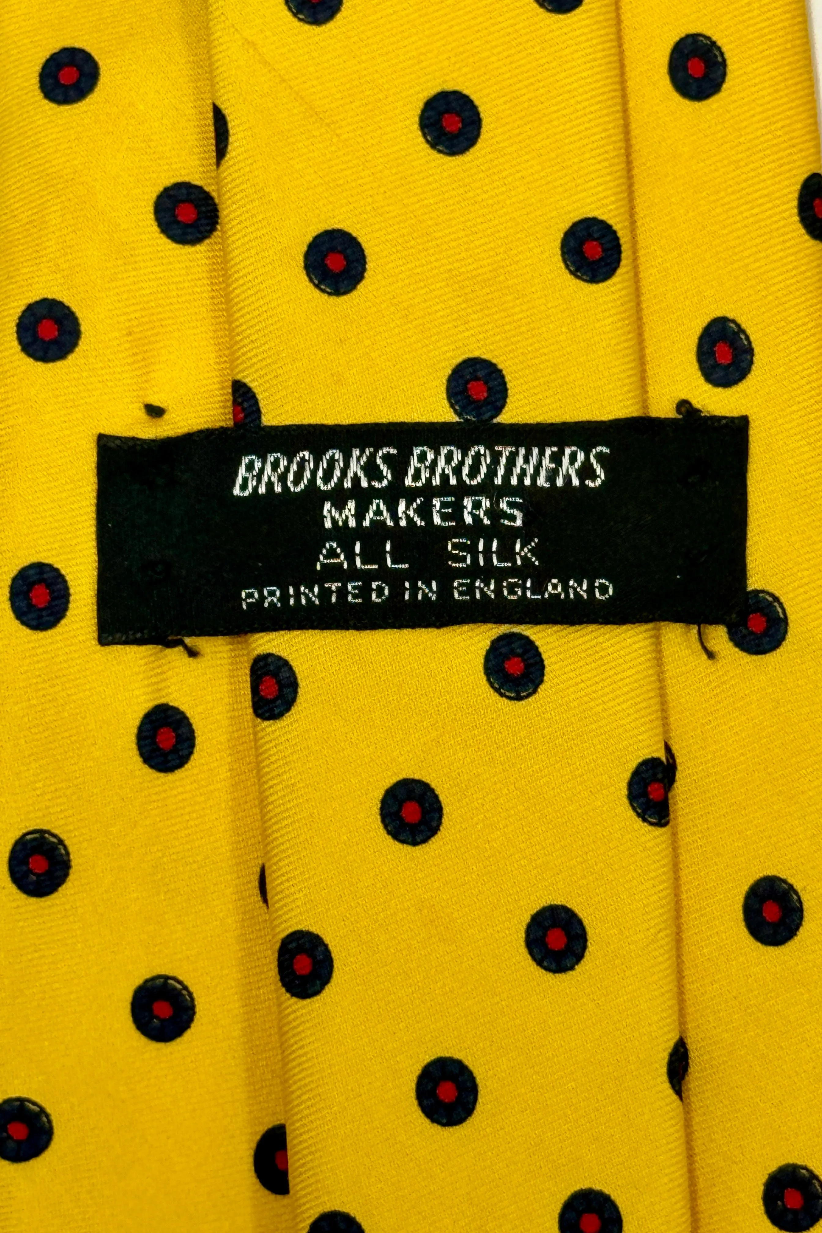 1960’S BROOKS BROTHERS MAKERS MADE IN ENGLAND 100% ITALIAN SILK POLKA DOT HANDMADE TIE