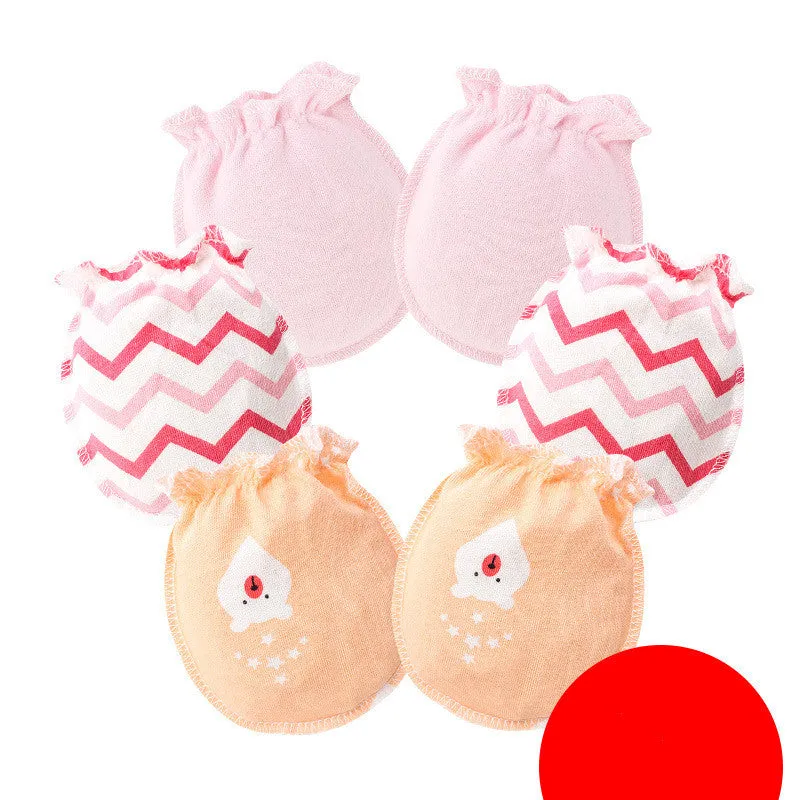 3 Pairs Baby Gloves 0-6 Months Early Baby Anti-grasping Gloves