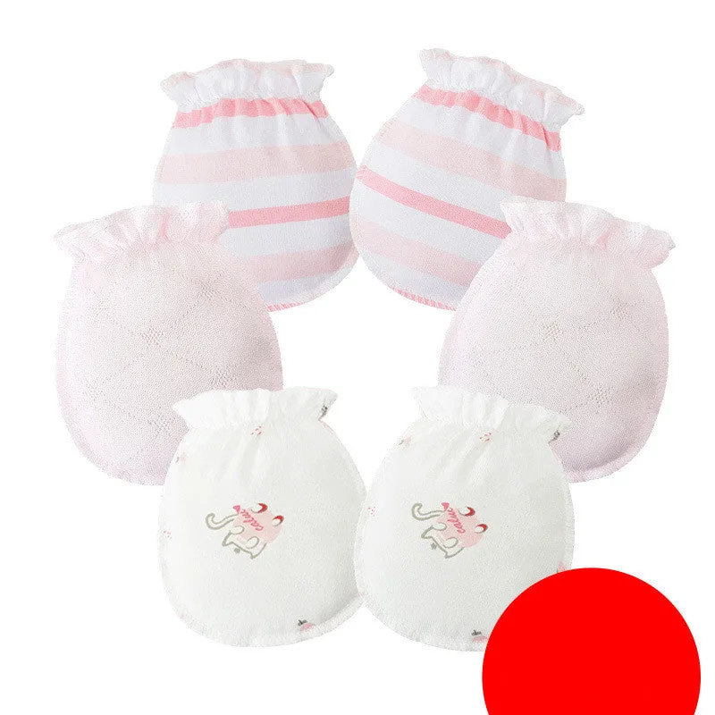 3 Pairs Baby Gloves 0-6 Months Early Baby Anti-grasping Gloves