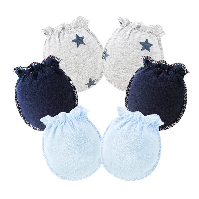 3 Pairs Baby Gloves 0-6 Months Early Baby Anti-grasping Gloves