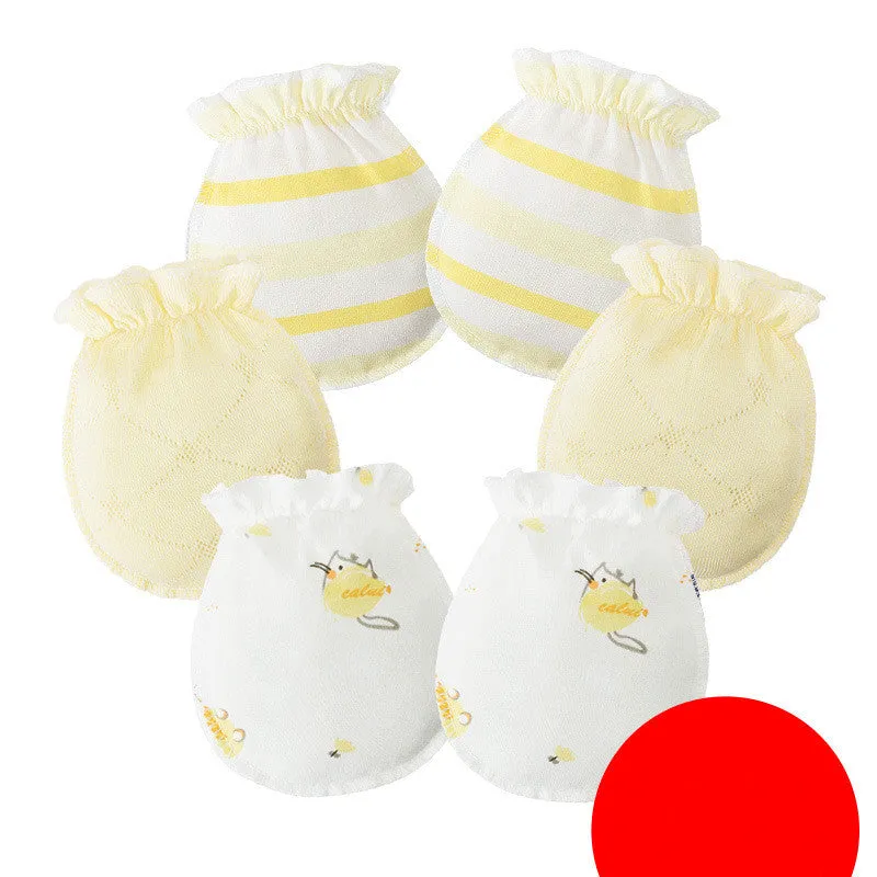 3 Pairs Baby Gloves 0-6 Months Early Baby Anti-grasping Gloves