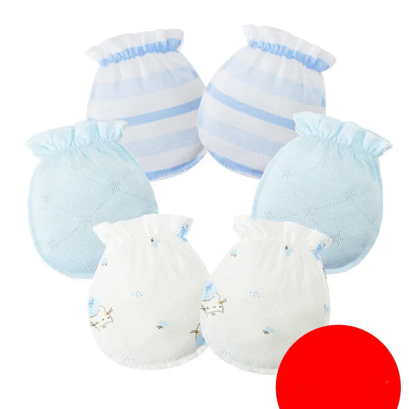 3 Pairs Baby Gloves 0-6 Months Early Baby Anti-grasping Gloves