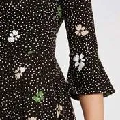 3/4 Sleeve Wildflower Print Dress