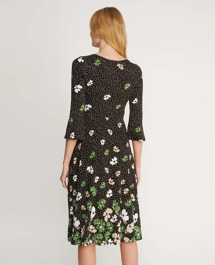 3/4 Sleeve Wildflower Print Dress