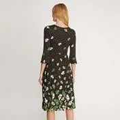 3/4 Sleeve Wildflower Print Dress