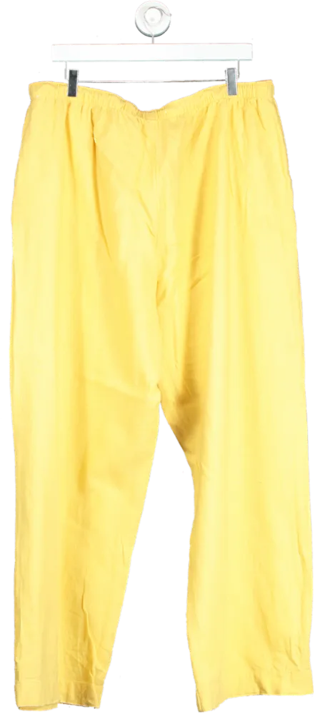 Abercrombie & Fitch Yellow Linen-Cotton Relaxed Fit Trousers UK XL