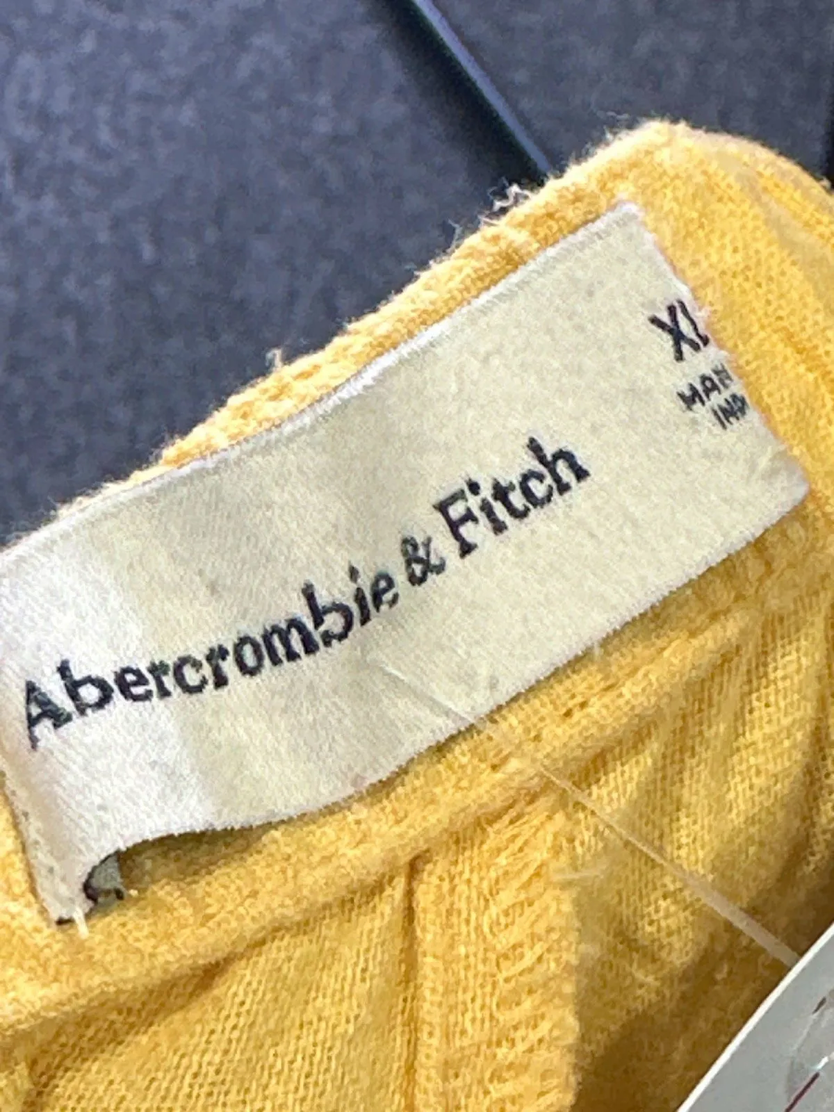 Abercrombie & Fitch Yellow Linen-Cotton Relaxed Fit Trousers UK XL