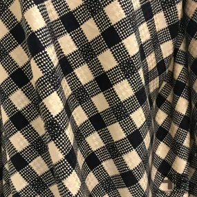 Abraham Gingham Printed Silk Jacquard - Beige/Navy