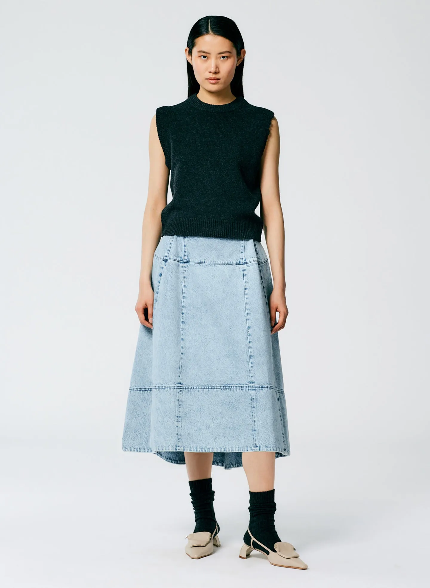 Acid Iceberg Denim Sculpted Skirt