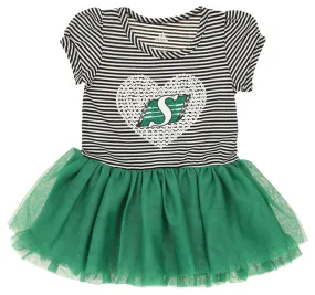 Adidas Saskatchewan Roughriders CFL Toddler Girls Celebration Sequin Tutu Dress, Green/Black