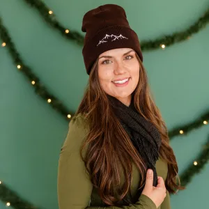 ADULT BEANIE - Mountain Range - Brown