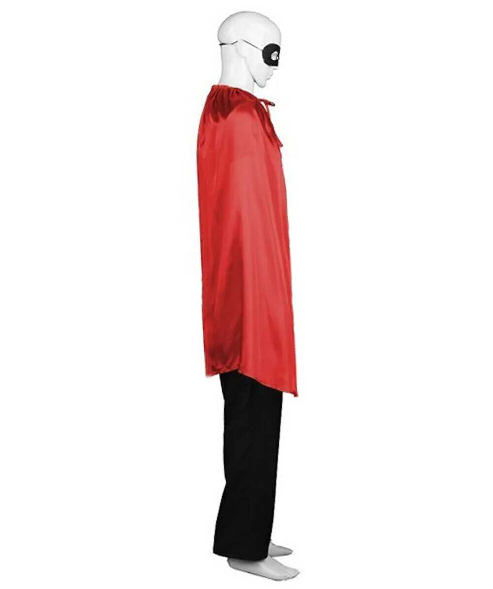 Adult Unisex Superhero Cape with Mask Set Costume | Multiple Color Options Halloween Costume