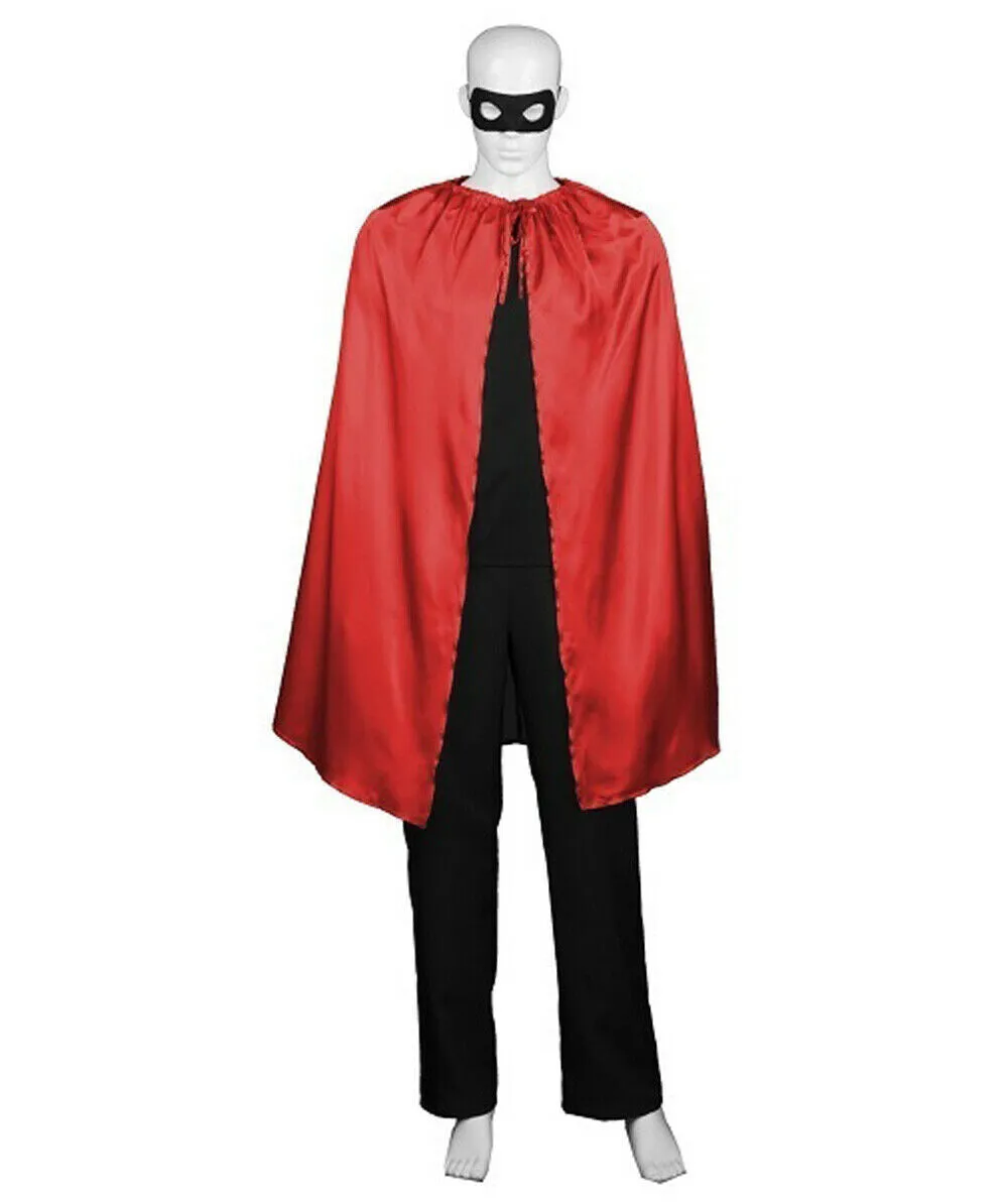 Adult Unisex Superhero Cape with Mask Set Costume | Multiple Color Options Halloween Costume