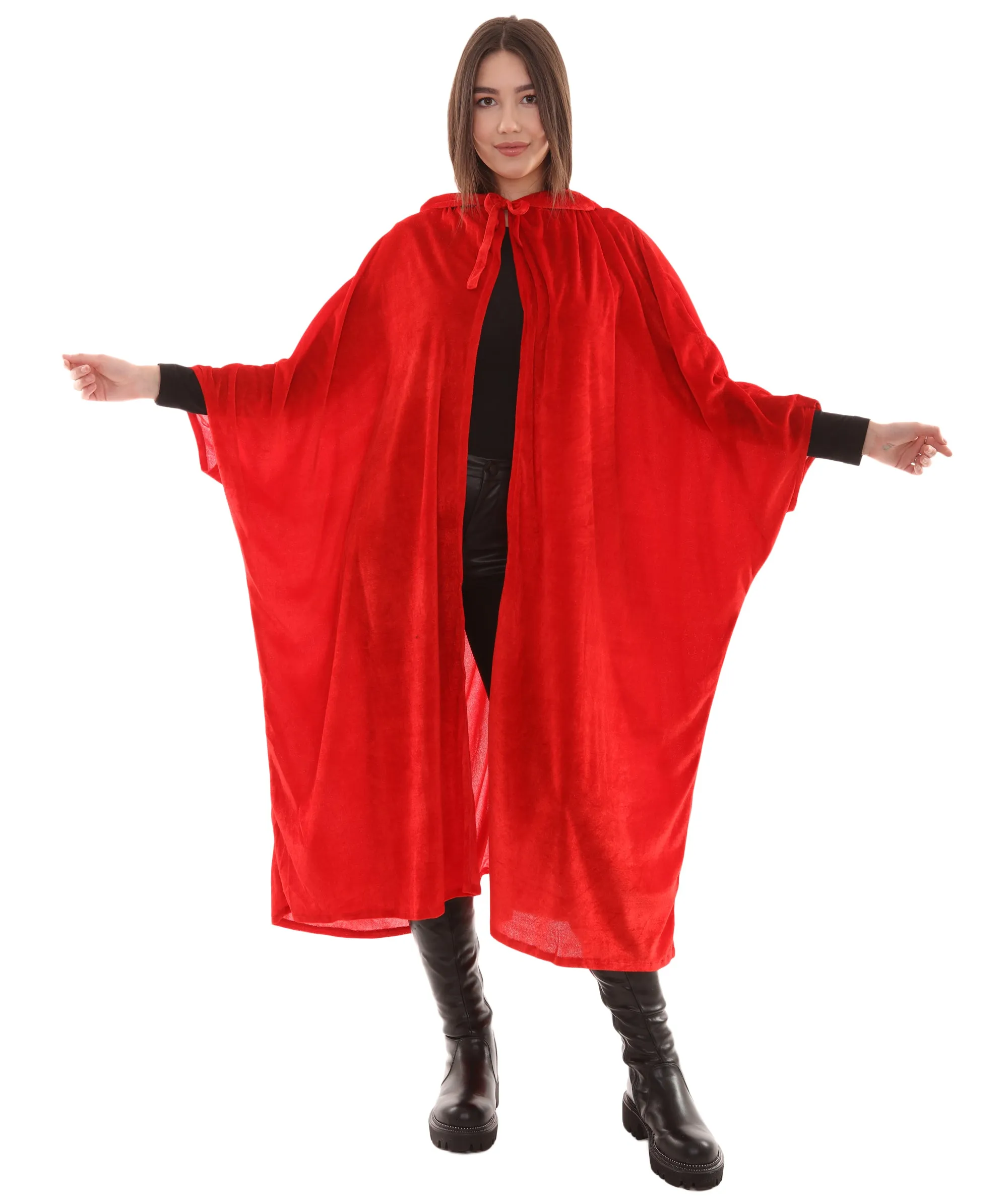 Adult Women's Hooded Robe Cape Costume | Red Halloween Costume