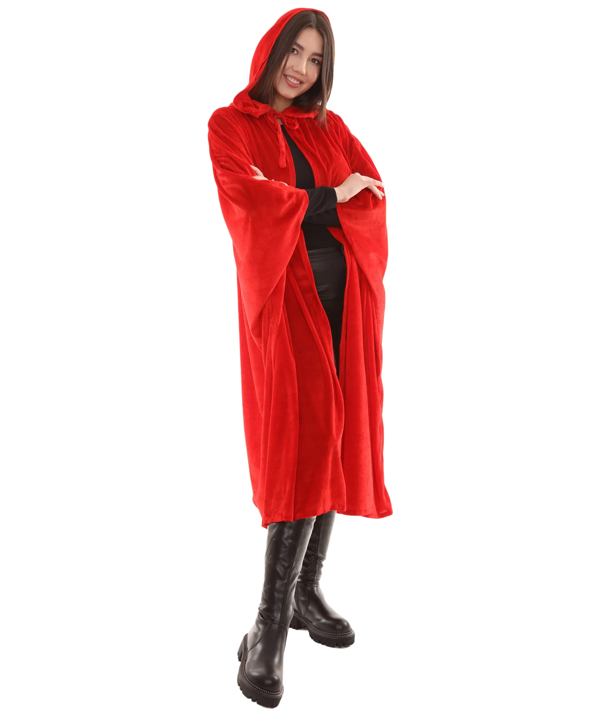 Adult Women's Hooded Robe Cape Costume | Red Halloween Costume