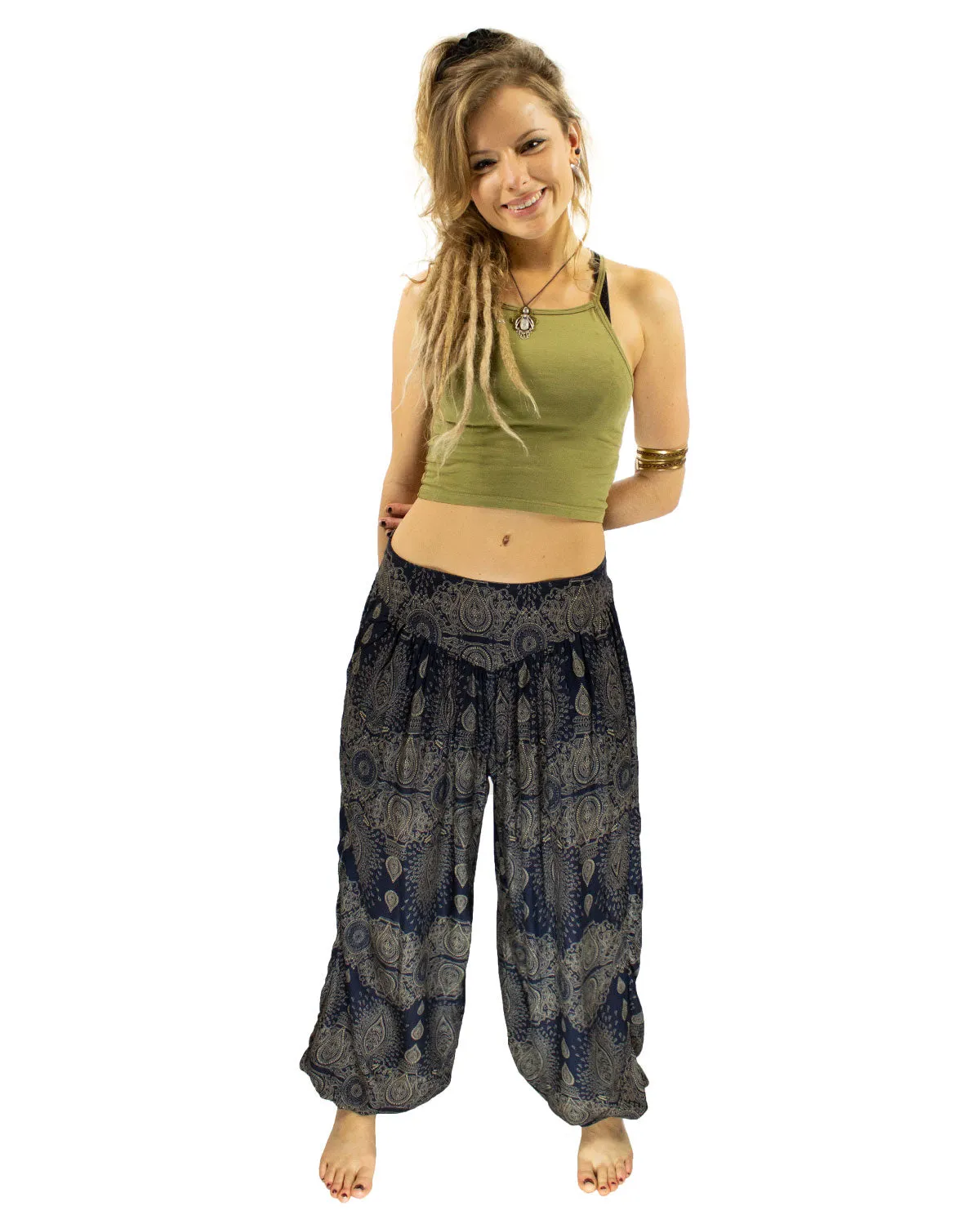 ALADDIN HAREM HIGH CROTCH PANTS NAVY BLUE