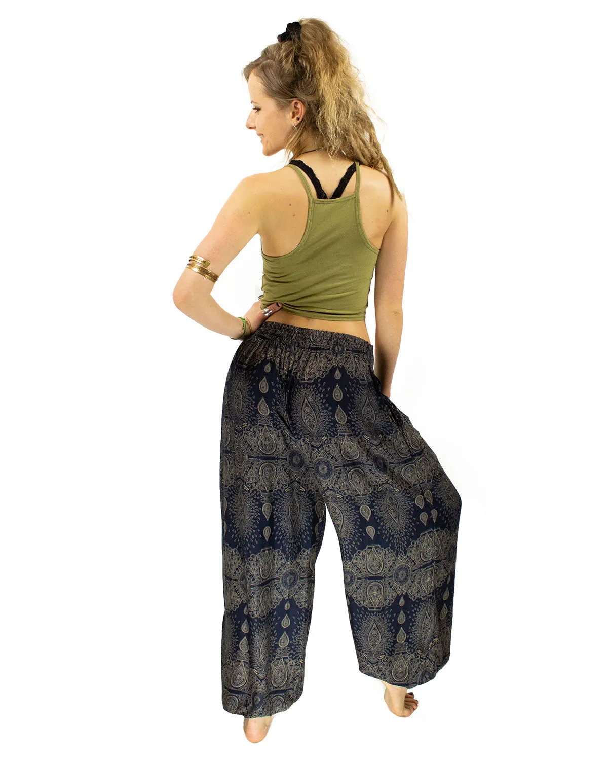 ALADDIN HAREM HIGH CROTCH PANTS NAVY BLUE