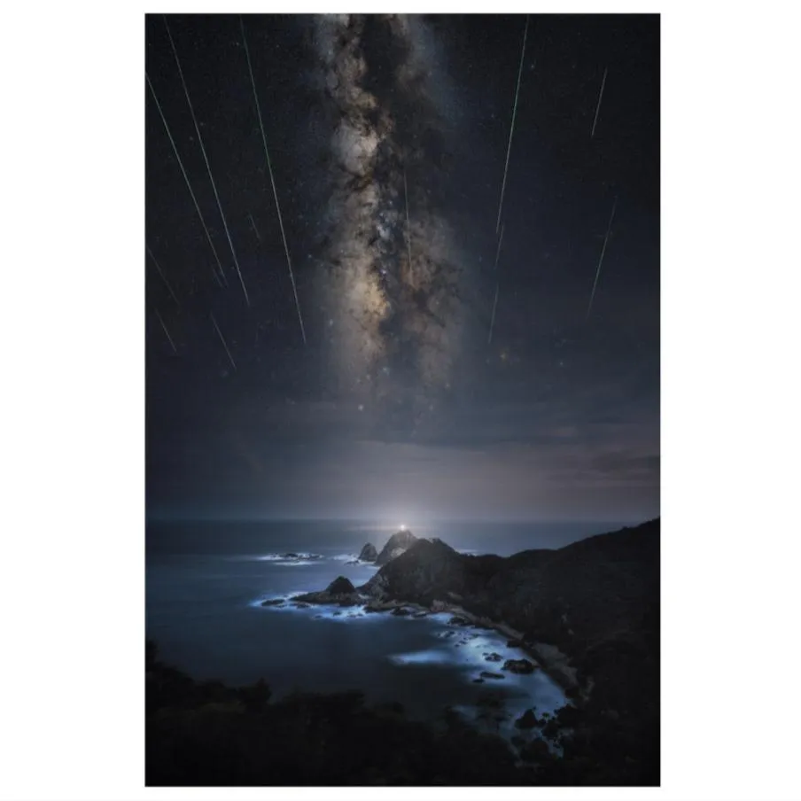 Astronomy Photographer of the Year 2024 Meteor Shower over the Lighthouse A3 Print