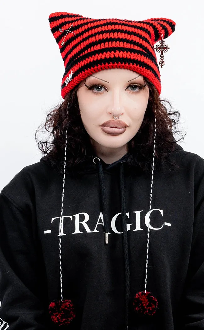 Bad Intentions Beanie | Red & Black