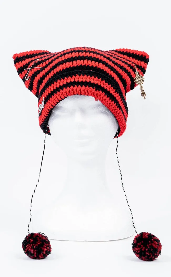 Bad Intentions Beanie | Red & Black