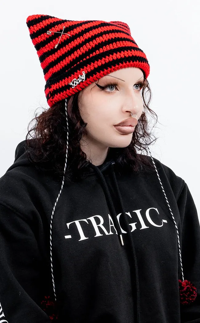 Bad Intentions Beanie | Red & Black