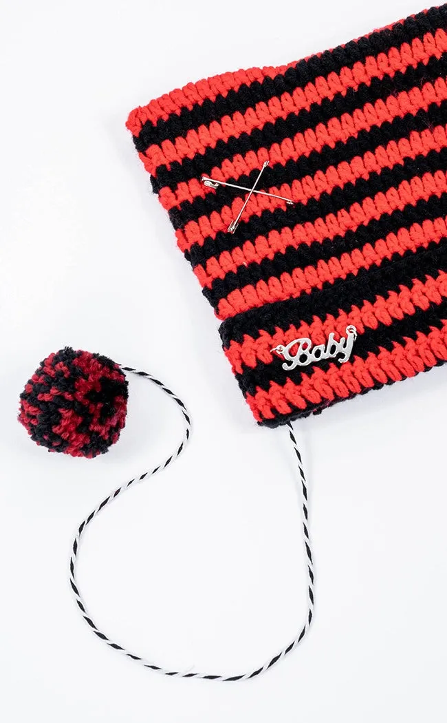 Bad Intentions Beanie | Red & Black