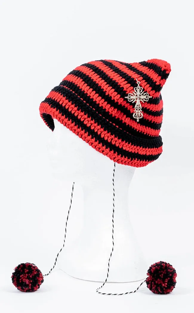 Bad Intentions Beanie | Red & Black