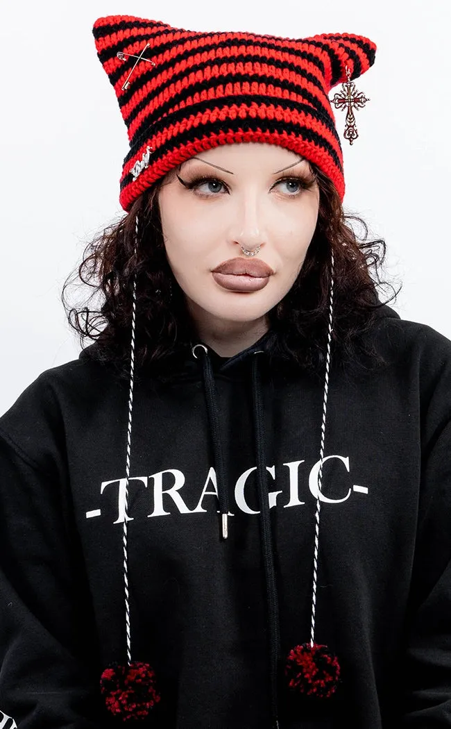 Bad Intentions Beanie | Red & Black