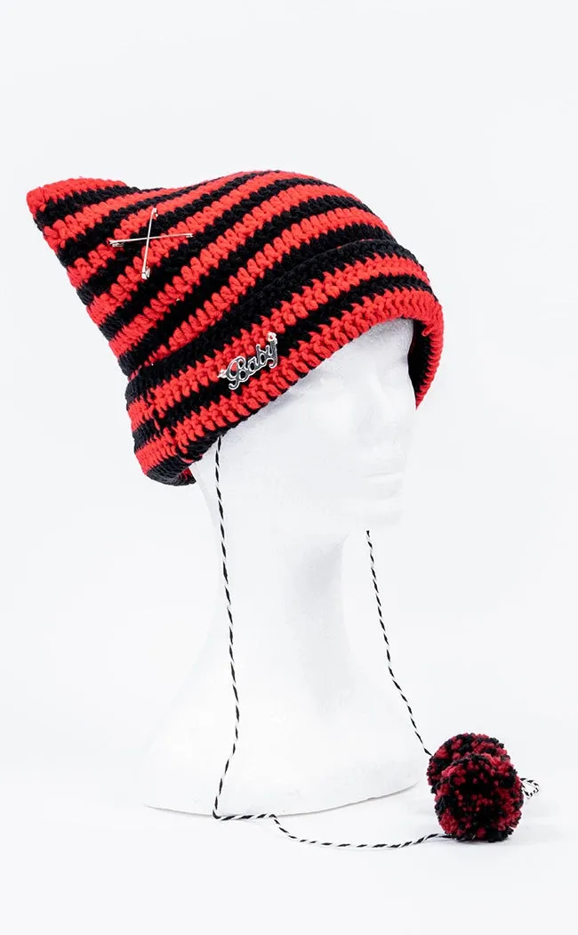 Bad Intentions Beanie | Red & Black