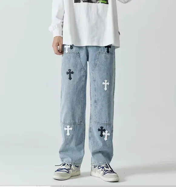 Baggy Printed Denim Pants