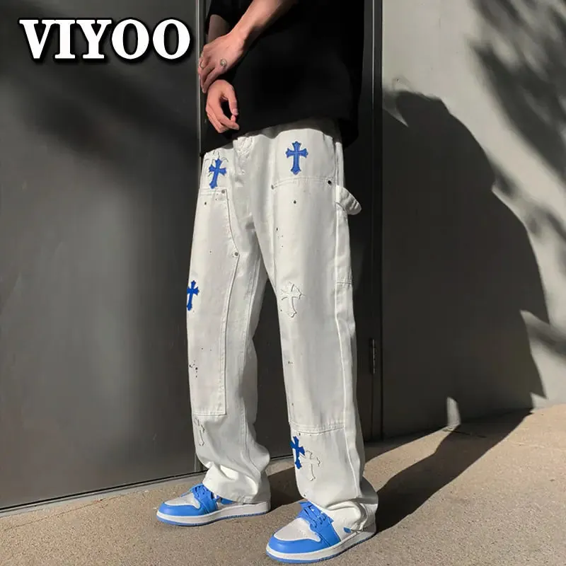 Baggy Printed Denim Pants