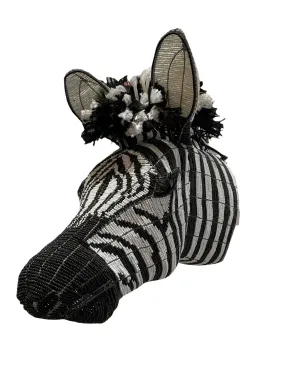 Bead, Wire and Rope Zebra Trophy Head