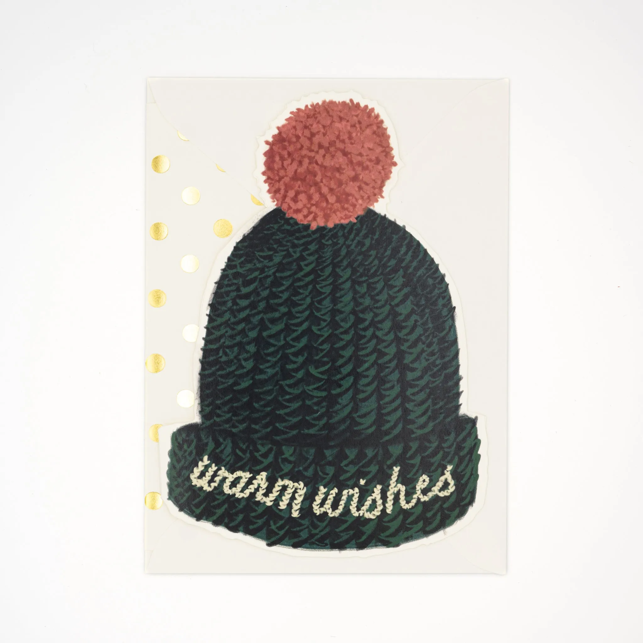 Beanie Die Cut Holiday Card - Warm Wishes