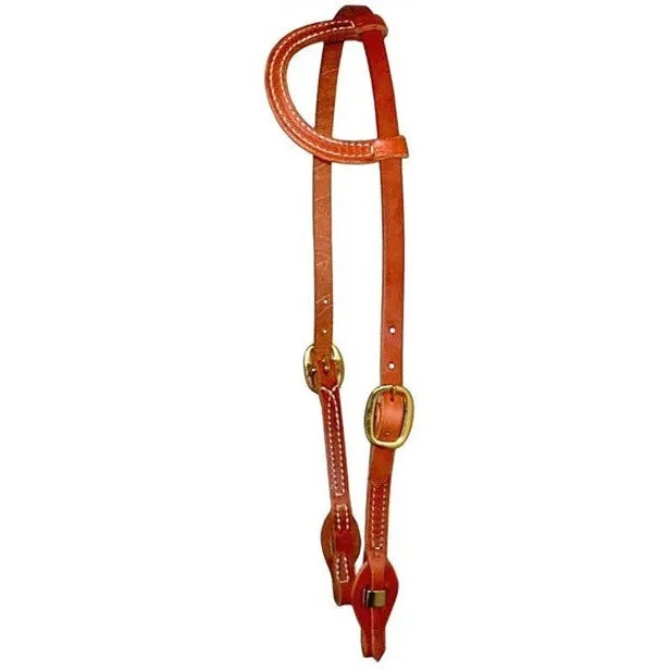 Berlin Custom Leather Sliding One Ear Headstall with Quick Change