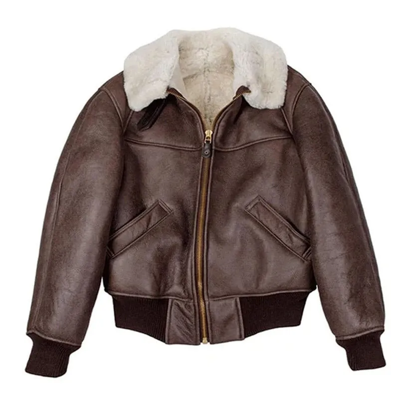 Best Style Fur B-26 Shearling Jacket New Sheepskin Winter Jacket