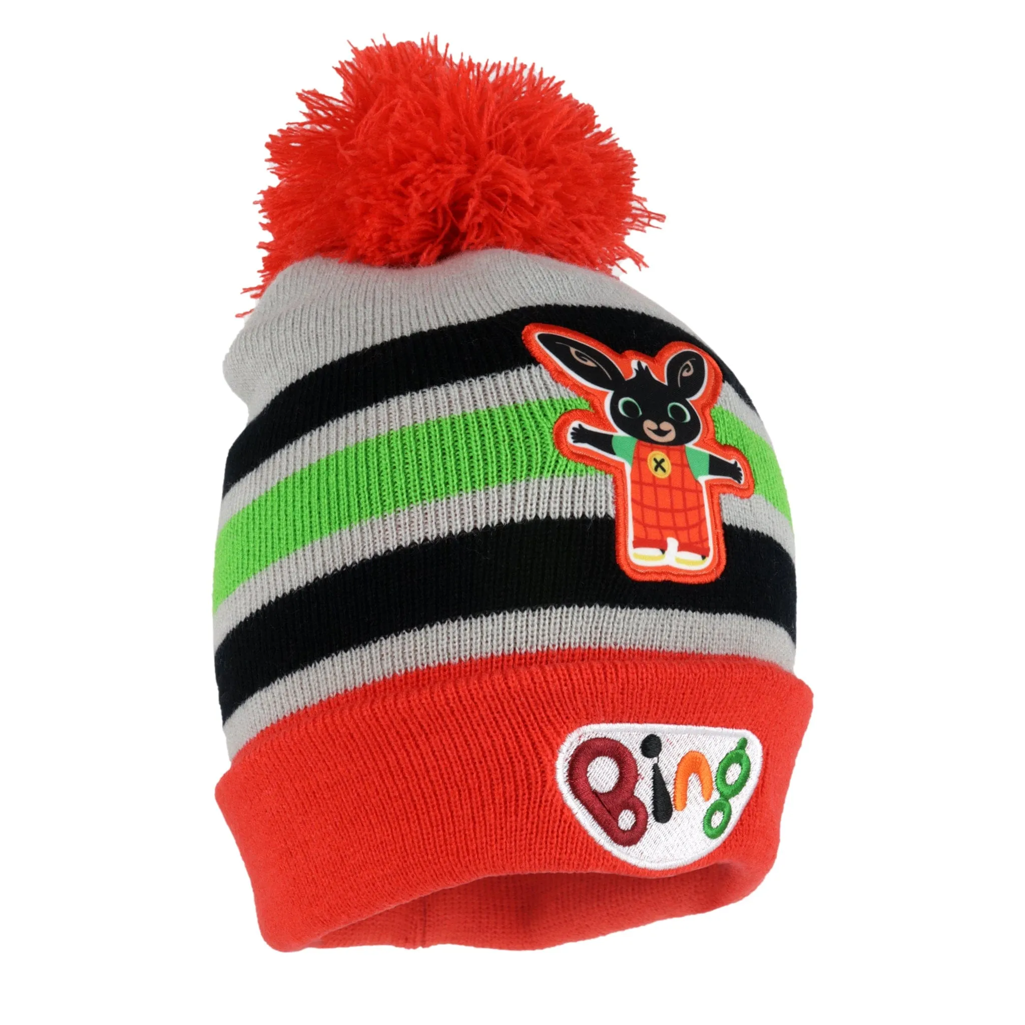 Bing Bunny Striped Kids Beanie with Pom