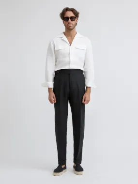 Black Linen Gurkha Trousers