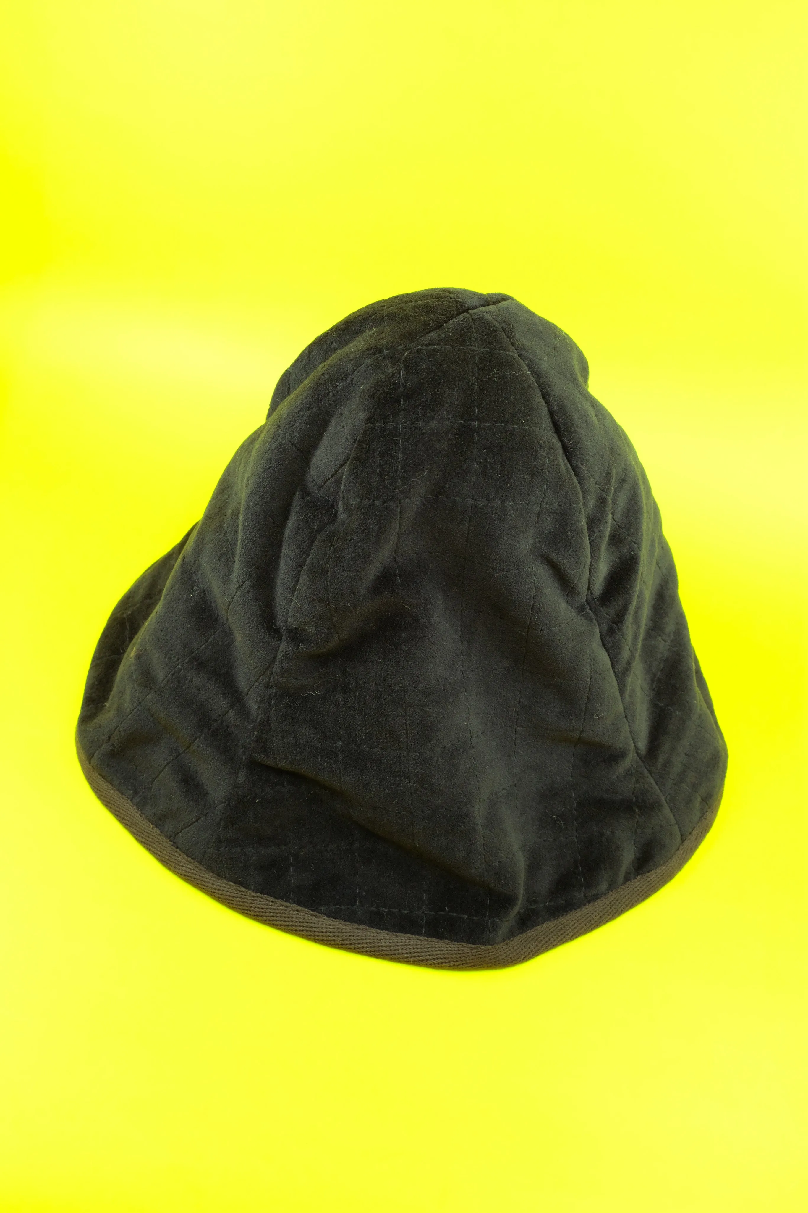 Black Quilted Velvet Hump Hat