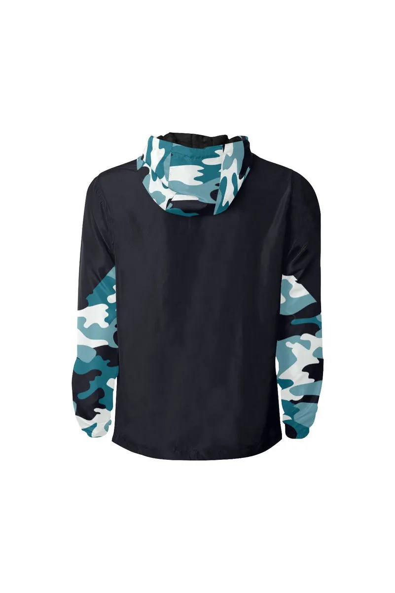 Blue Camouflage Quilted Windbreaker for Men (Model H35)