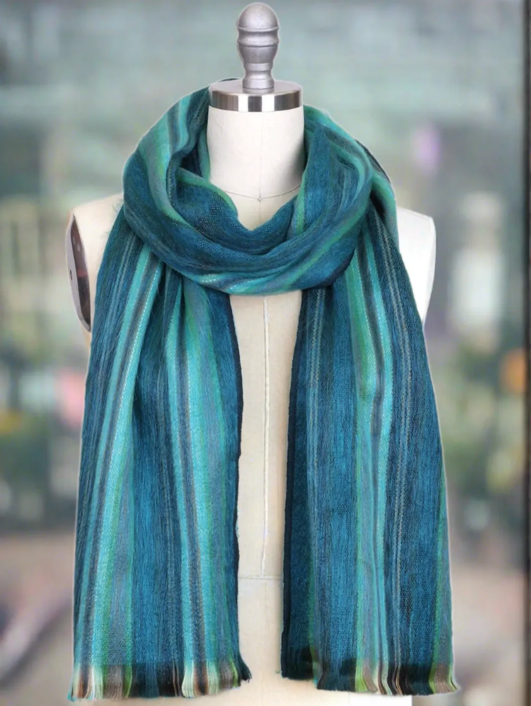 Blue Tini Alpaca Scarf - Ecuador