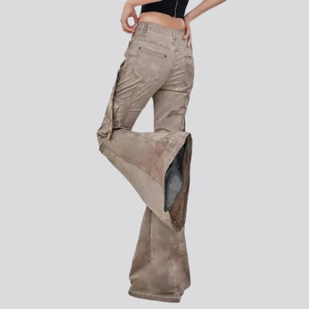 Bootcut voluminous jean pants for women