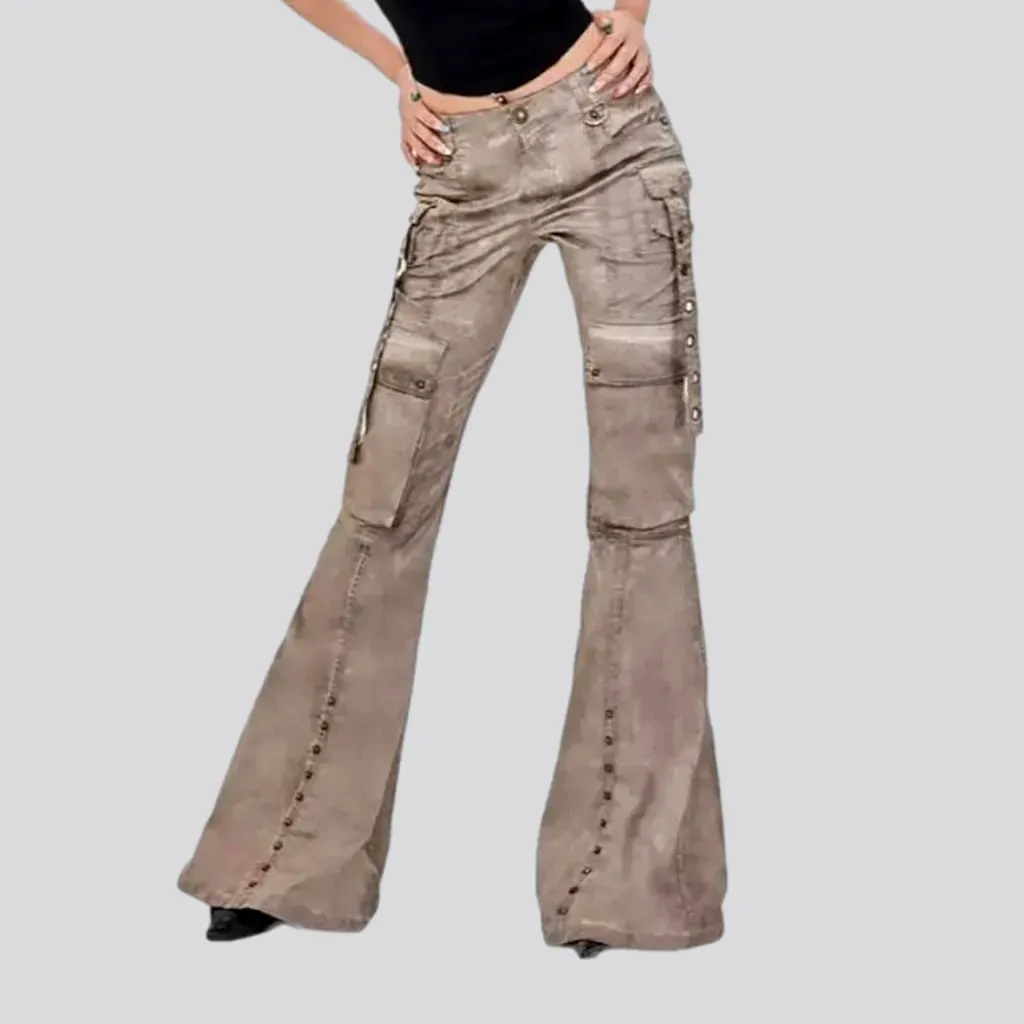 Bootcut voluminous jean pants for women