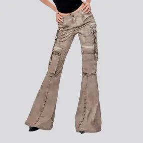 Bootcut voluminous jean pants for women