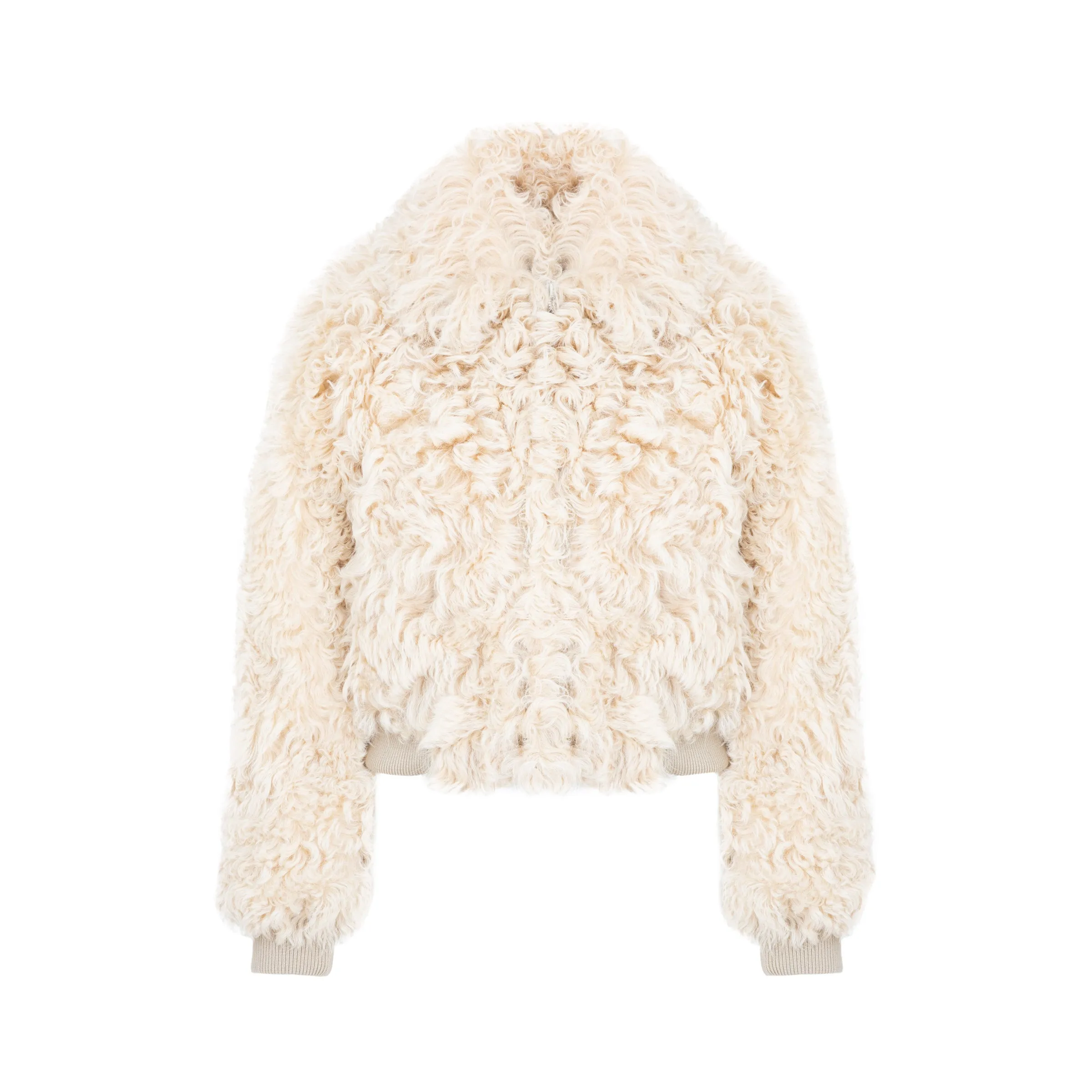 Bottega Veneta Shearling Cropped Bomber Jacket