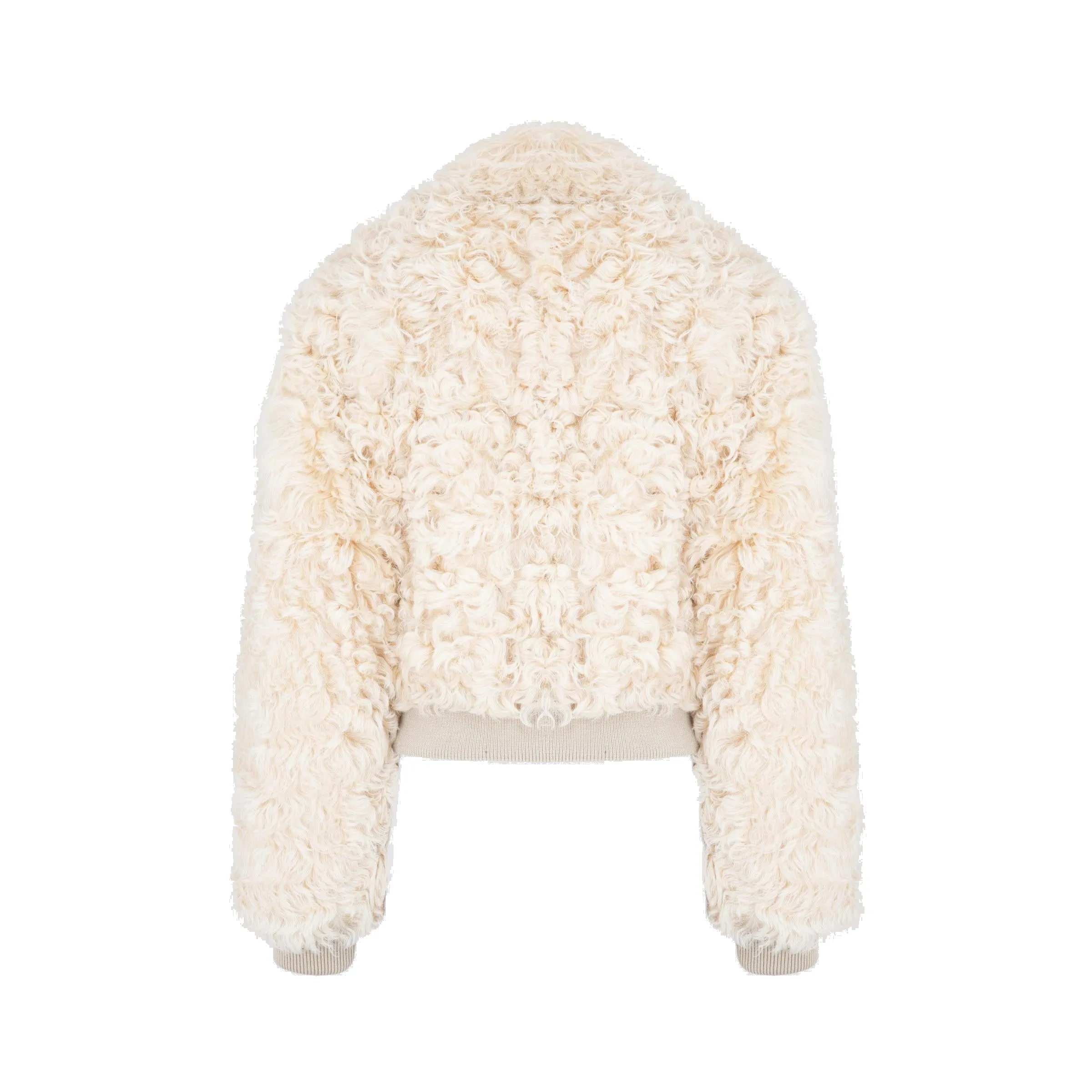 Bottega Veneta Shearling Cropped Bomber Jacket