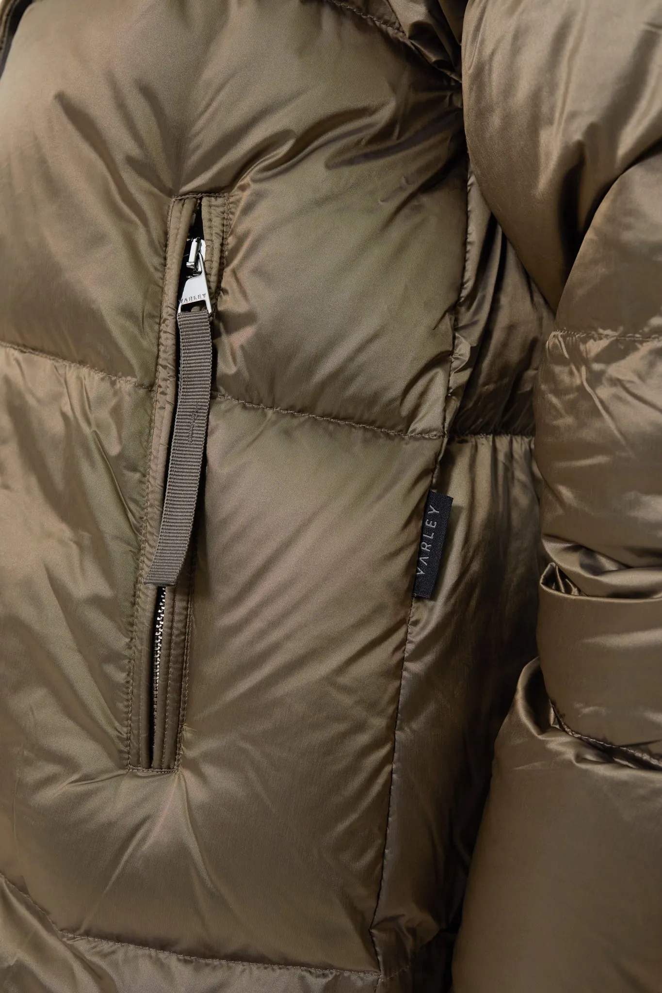 Brushed Olive Metallic Canton Down Jacket