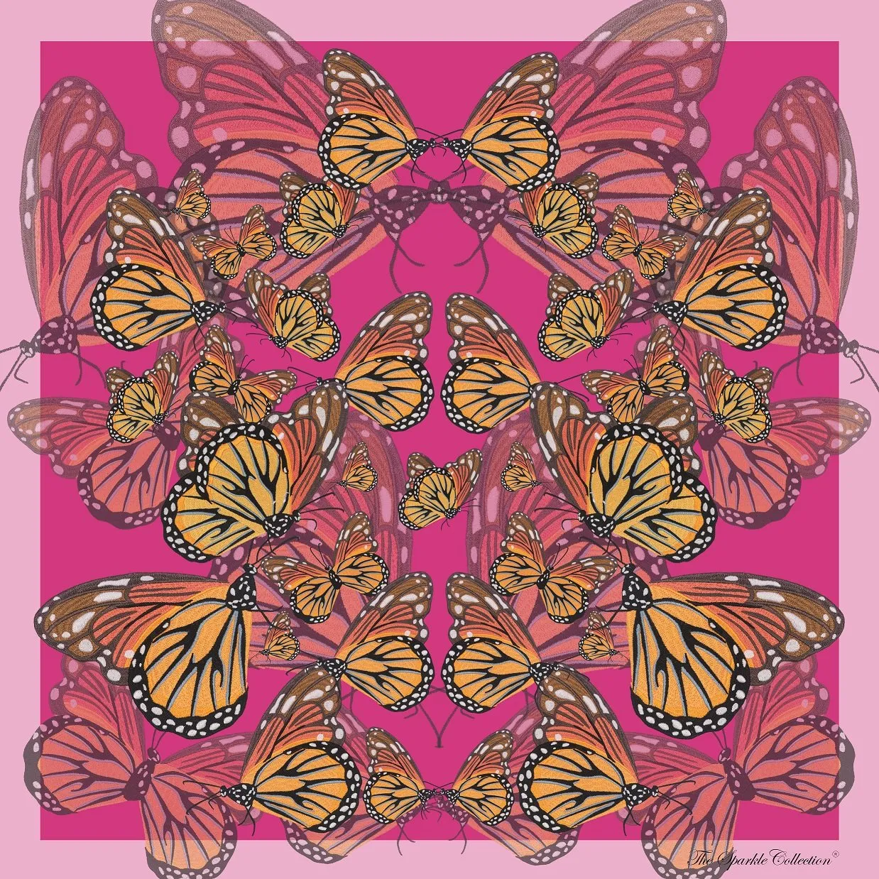 【BUTTERFLY】100% Silk Scarf with Crystals　