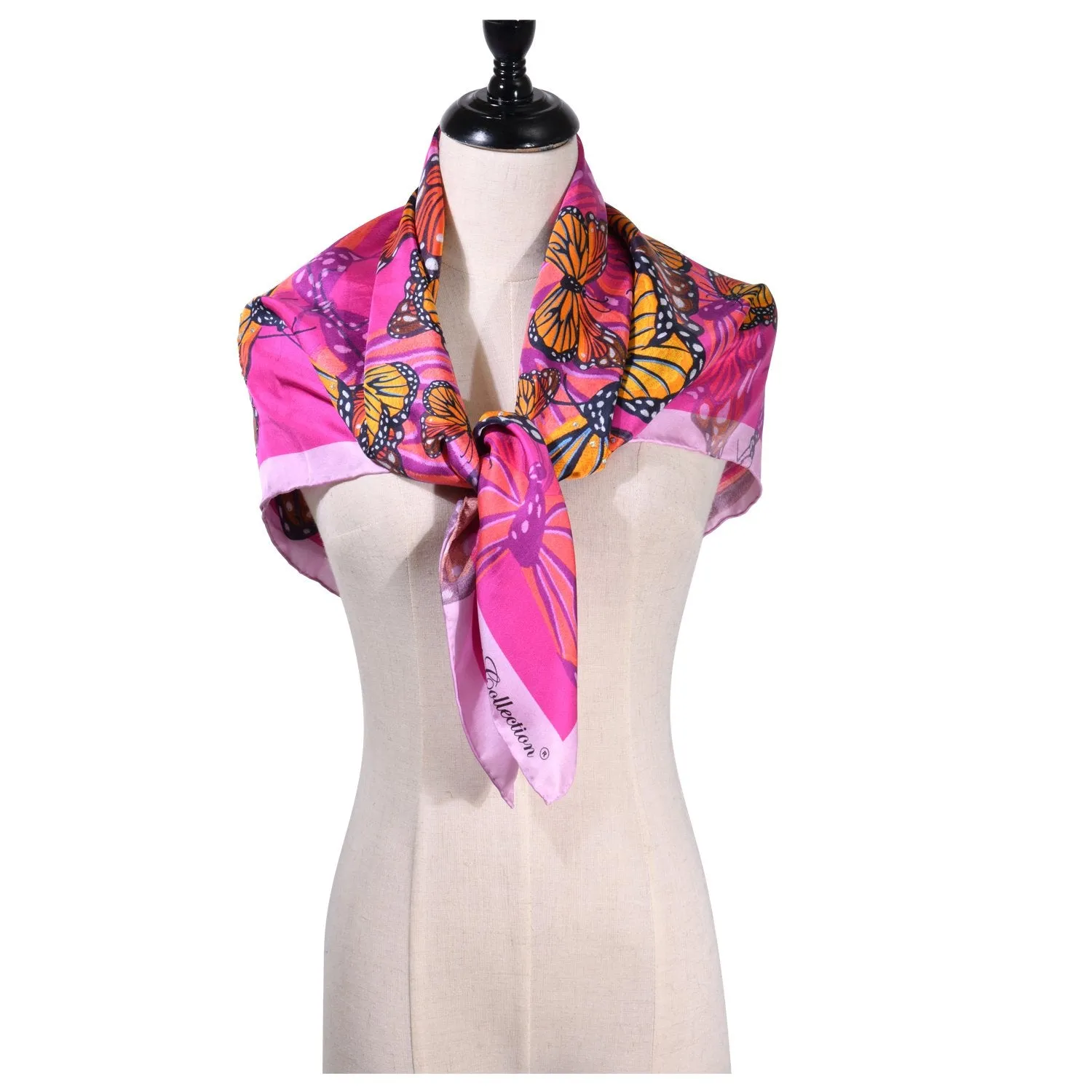 【BUTTERFLY】100% Silk Scarf with Crystals　