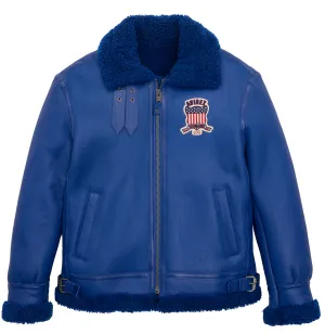 Buy Best Original Winter Avirex B3 Shearling Mazarine Blue Leather Jackets For Sale