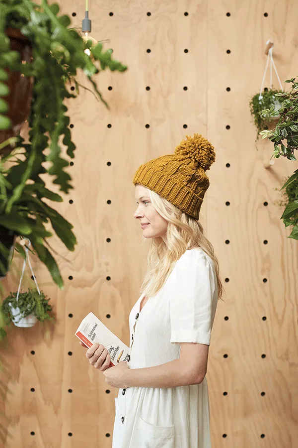 Cable Knit Melange Beanie | BLACK